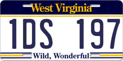 WV license plate 1DS197