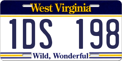 WV license plate 1DS198