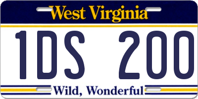 WV license plate 1DS200