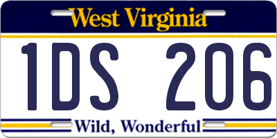 WV license plate 1DS206