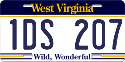 WV license plate 1DS207