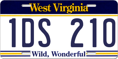 WV license plate 1DS210