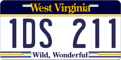 WV license plate 1DS211