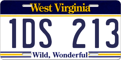 WV license plate 1DS213