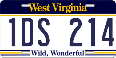 WV license plate 1DS214