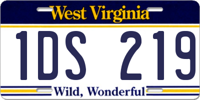 WV license plate 1DS219