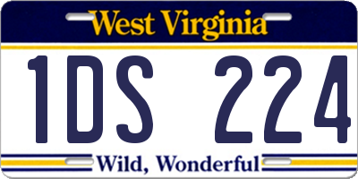 WV license plate 1DS224