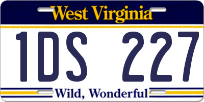 WV license plate 1DS227