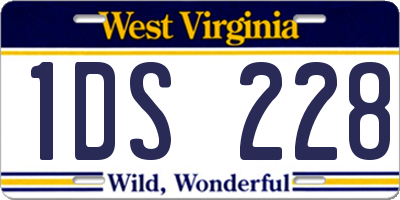 WV license plate 1DS228