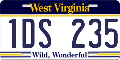 WV license plate 1DS235