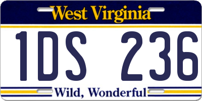 WV license plate 1DS236