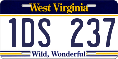 WV license plate 1DS237