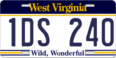 WV license plate 1DS240