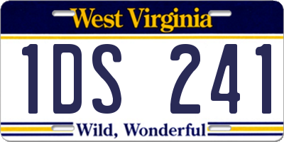 WV license plate 1DS241