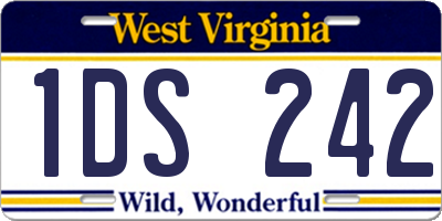 WV license plate 1DS242