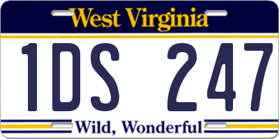 WV license plate 1DS247