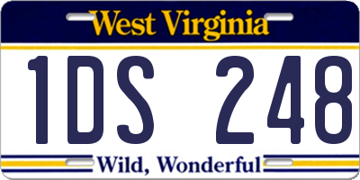 WV license plate 1DS248