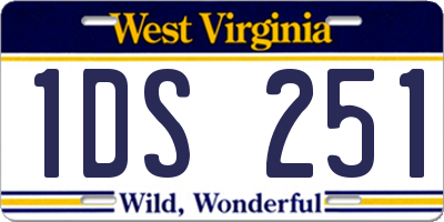 WV license plate 1DS251