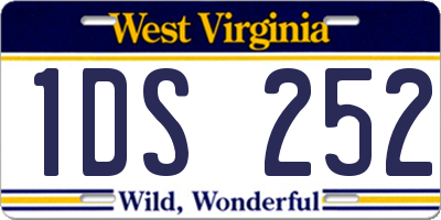 WV license plate 1DS252