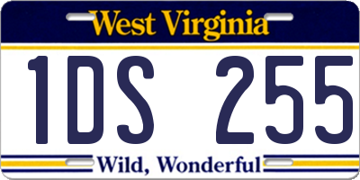 WV license plate 1DS255