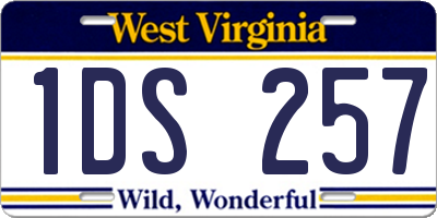 WV license plate 1DS257