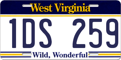WV license plate 1DS259