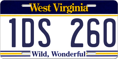 WV license plate 1DS260