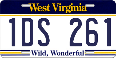 WV license plate 1DS261