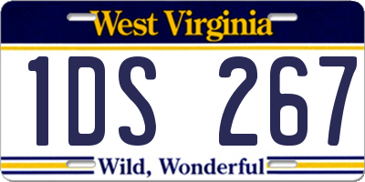 WV license plate 1DS267
