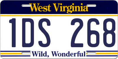 WV license plate 1DS268