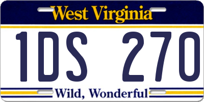 WV license plate 1DS270