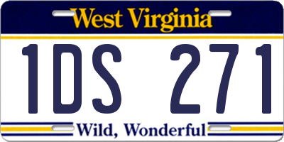 WV license plate 1DS271