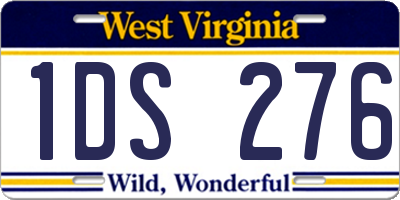 WV license plate 1DS276