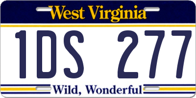 WV license plate 1DS277