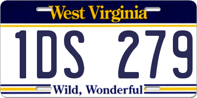 WV license plate 1DS279