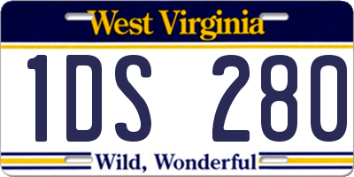 WV license plate 1DS280