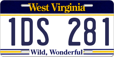 WV license plate 1DS281