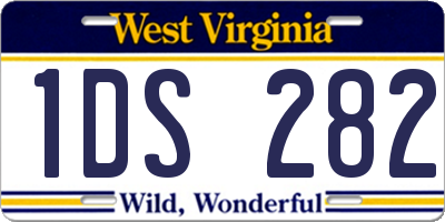 WV license plate 1DS282