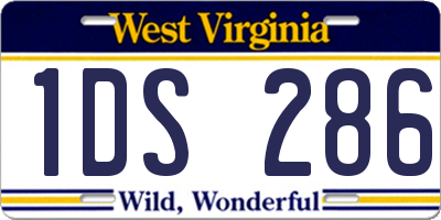 WV license plate 1DS286