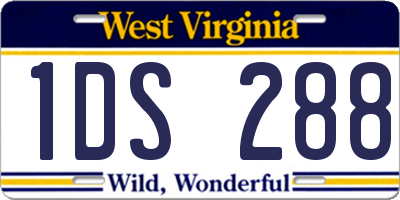 WV license plate 1DS288