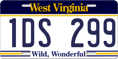 WV license plate 1DS299