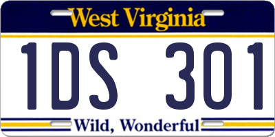 WV license plate 1DS301