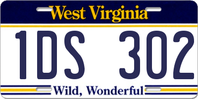 WV license plate 1DS302
