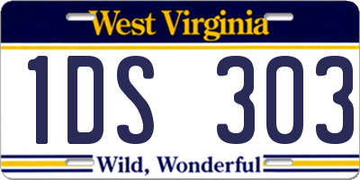 WV license plate 1DS303