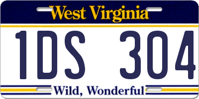 WV license plate 1DS304