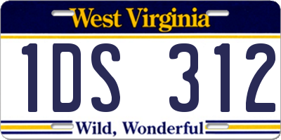 WV license plate 1DS312