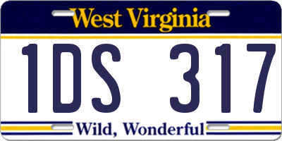WV license plate 1DS317