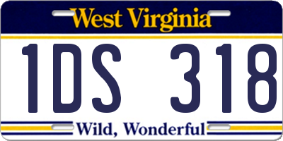WV license plate 1DS318
