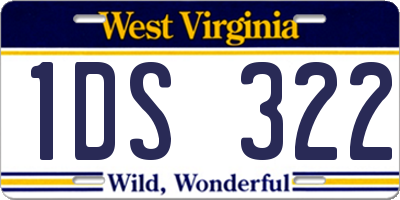 WV license plate 1DS322