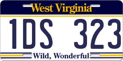 WV license plate 1DS323